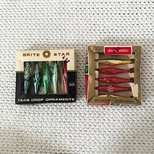 Shiny Bright Star 4" Teardrop Twist Spiral Mercury Glass Ornaments Set 11 READ